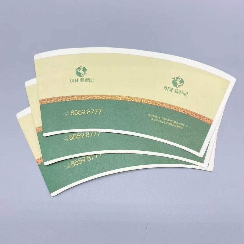 100% Wood Pulp Printing Paper Cup Fan 30gsm Biodegradable Disposable